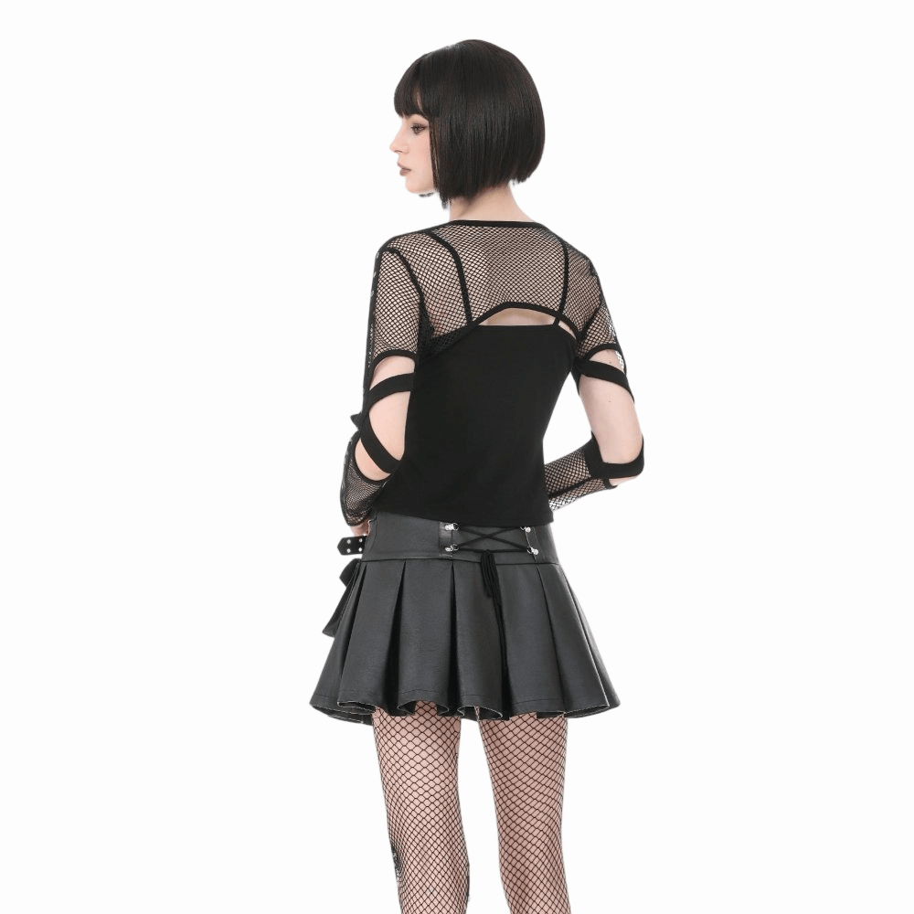 Mantella da donna in rete con occhielli in stile punk di Darkinlove