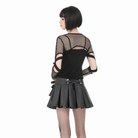 Darkinlove Women's Punk Eyelet Cutout Mesh Cape