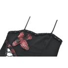 Darkinlove Women's Punk Eyelet Plaid Cross Bustier