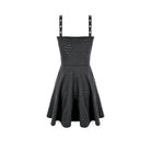Darkinlove Women's Punk Eyelet Strap Distressed Flare Slip Dress