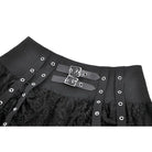 Darkinlove Women's Punk Eyelet Strap Multilayer Lace Mini Skirt