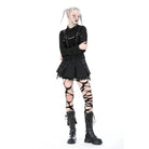 Darkinlove Women's Punk Eyelet Strap Ripped Cape
