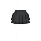 Darkinlove Women's Punk Eyelet Strappy Big Pocket Pleated Skirt