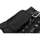 Darkinlove Women's Punk Eyelet Strappy Big Pocket Pleated Skirt