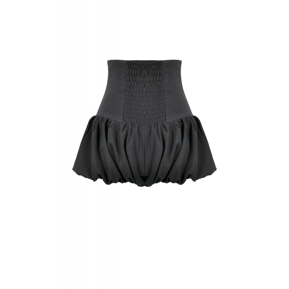 Darkinlove Women's Punk Eyelet Zip Balloon Shorts