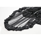 Darkinlove Women's Punk Faux Leather Straps Multilayered High/low Mesh Skirt