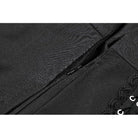 Darkinlove Women's Punk Floral Lace Patchwork Cross Zipper Mini Skirt