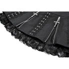 Darkinlove Women's Punk Floral Lace Patchwork Cross Zipper Mini Skirt