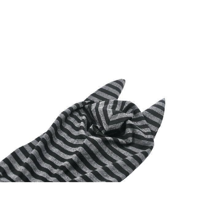 Darkinlove Women's Punk Front Zip Striped Dress with Hood