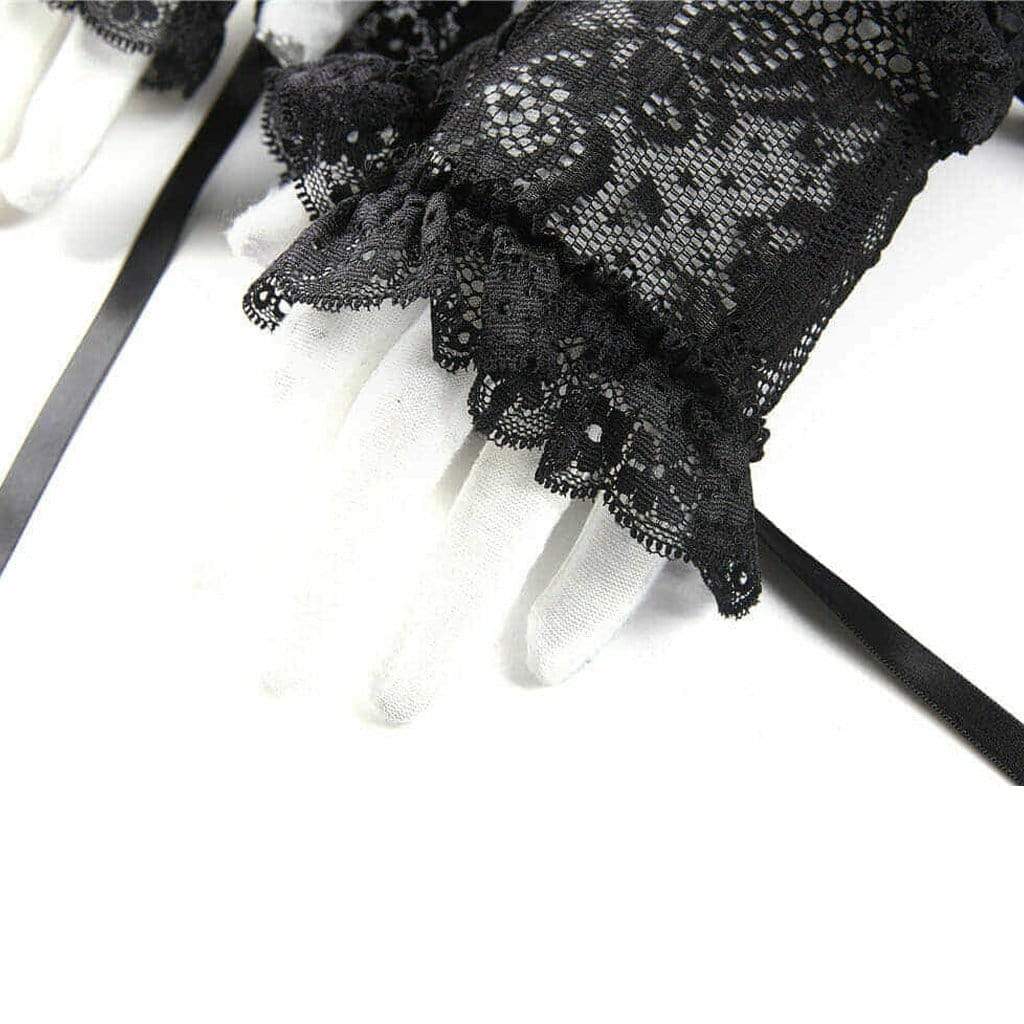 Darkinlove Women's Punk Goth Lace Fingerless Glove