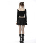 Darkinlove Women's Punk Halterneck Long Sleeved Crop Top