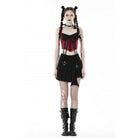 Darkinlove Women's Punk Irregular Buckle Pleated Bustier