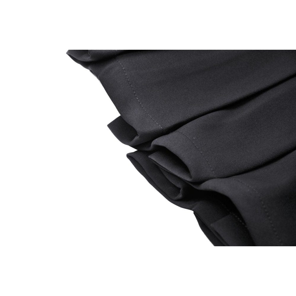 Darkinlove Women's Punk Irregular Buckle Pleated Bustier