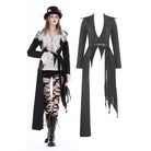 Darkinlove Women's Punk Irregular Distressed Coat with Belt