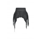 Darkinlove Damen Punk Unregelmäßiger Rock mit hoher Taille und ungesäumtem Saum