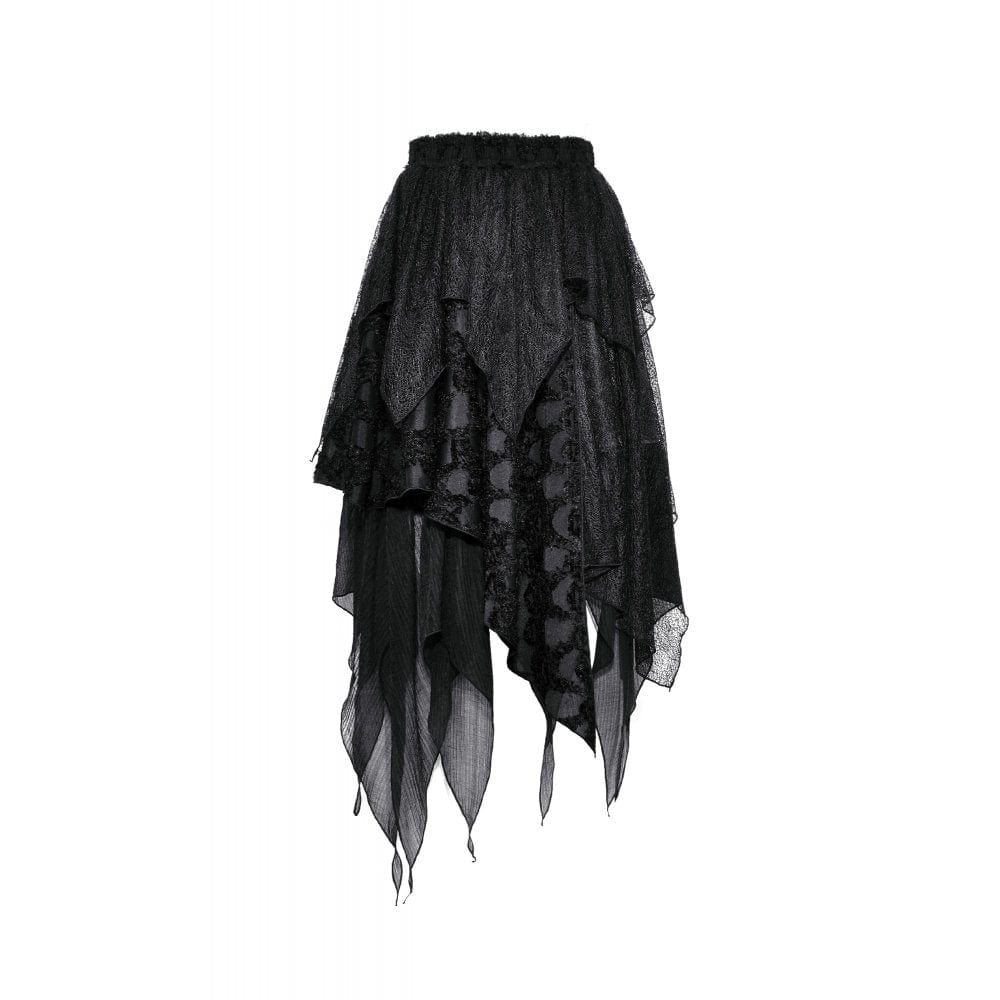 Darkinlove Women's Punk Irregular Layered Skirt