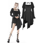 Darkinlove Women's Punk Irregular Puff Sleeved Ruched Dress