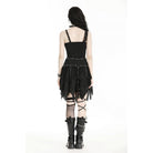 Darkinlove Women's Punk Irregular Ripped Strap Skirt