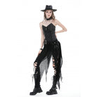 Darkinlove Damen Punk Unregelmäßiger Rüschenrock