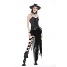 Darkinlove Damen Punk Unregelmäßiger Rüschenrock