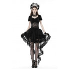 Darkinlove Women's Punk Irregular Ruffled Lace Skirt
