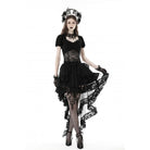 Darkinlove Women's Punk Irregular Ruffled Lace Skirt