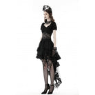 Darkinlove Women's Punk Irregular Ruffled Lace Skirt