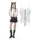 Darkinlove Women's Punk Irregular Strappy Lace Tank Top