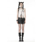 Darkinlove Women's Punk Irregular Strappy Lace Tank Top