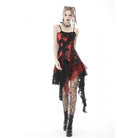 Darkinlove Women's Punk Irregular Tie-dyed Splice Slip Dress Wedding Dress