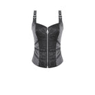 Darkinlove Women's Punk Jacquard Buckle Straps Zipper Vest