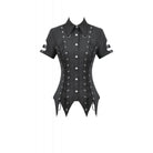 Darkinlove Women's Punk Lace-up Eyelets Turn-down Collar Shirt