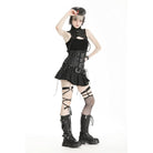 Darkinlove Women's Punk Lace-up Faux Leather Underbust Corset