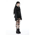 Darkinlove Women's Punk Lace-up Layered Mesh Skirt