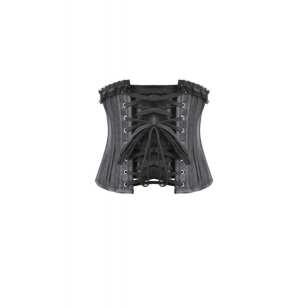 Darkinlove Women's Punk Lace-up Solid Color Underbust Corset