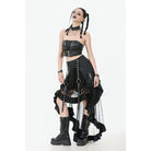 Darkinlove Women's Punk Lacing-up Straps Faux Leather Bustier