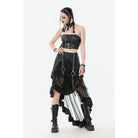 Darkinlove Women's Punk Lacing-up Straps Faux Leather Bustier