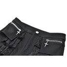 Darkinlove Women's Punk Layered Lace Ruffle Zipper Shorts