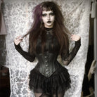 Darkinlove Women's Punk Layered Lace Skirt with Detachable Swallow Tail