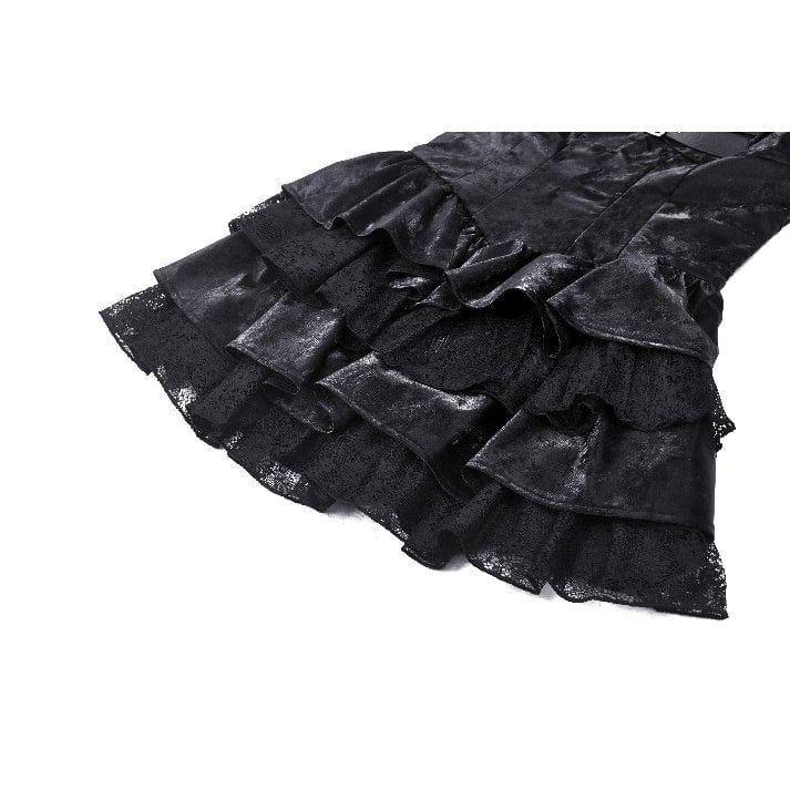 Darkinlove Women's Punk Layered Ruffled Party Slip Dress