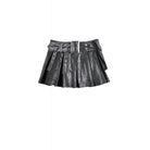 Darkinlove Women's Punk Low-Waist Shorts with Asymmetric Pleated Belt