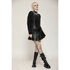 Darkinlove Women's Punk Mesh Eyelets Long Sleeved Blouse