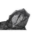 Darkinlove Women's Punk Mesh Hollow-Out Hooded Top