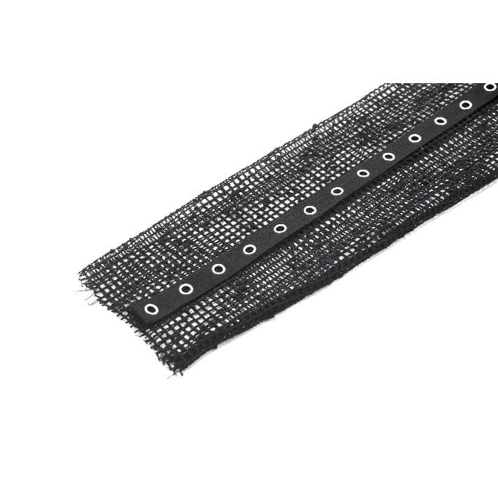 Darkinlove Women's Punk Mesh Hollow-Out Hooded Top