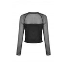 Darkinlove Women's Punk Mesh Splice Metal Zipper Crop Top