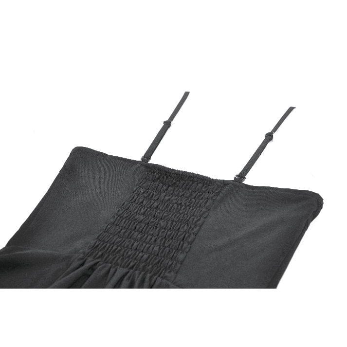 Darkinlove Women's Punk Mesh Splice Rivet Chained Slip Dress