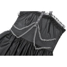Darkinlove Women's Punk Metal Chain Faux Leather Halterneck Dress