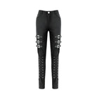 Darkinlove Women's Punk Multilayer Buckle Straps Lace-up Pants