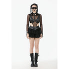 Darkinlove Women's Punk Multilayered Mesh Short Skirt