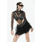 Darkinlove Women's Punk Multilayered Mesh Short Skirt